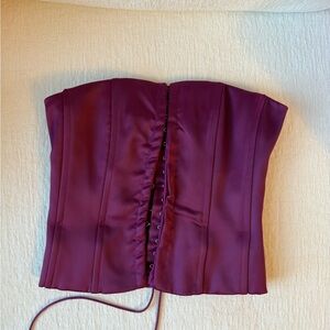 DANIELLE GUIZIO Purple Satin Corset